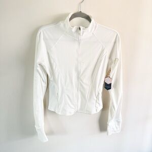 La kottee buttery soft White athletic Zip-Up Jacket m nwt